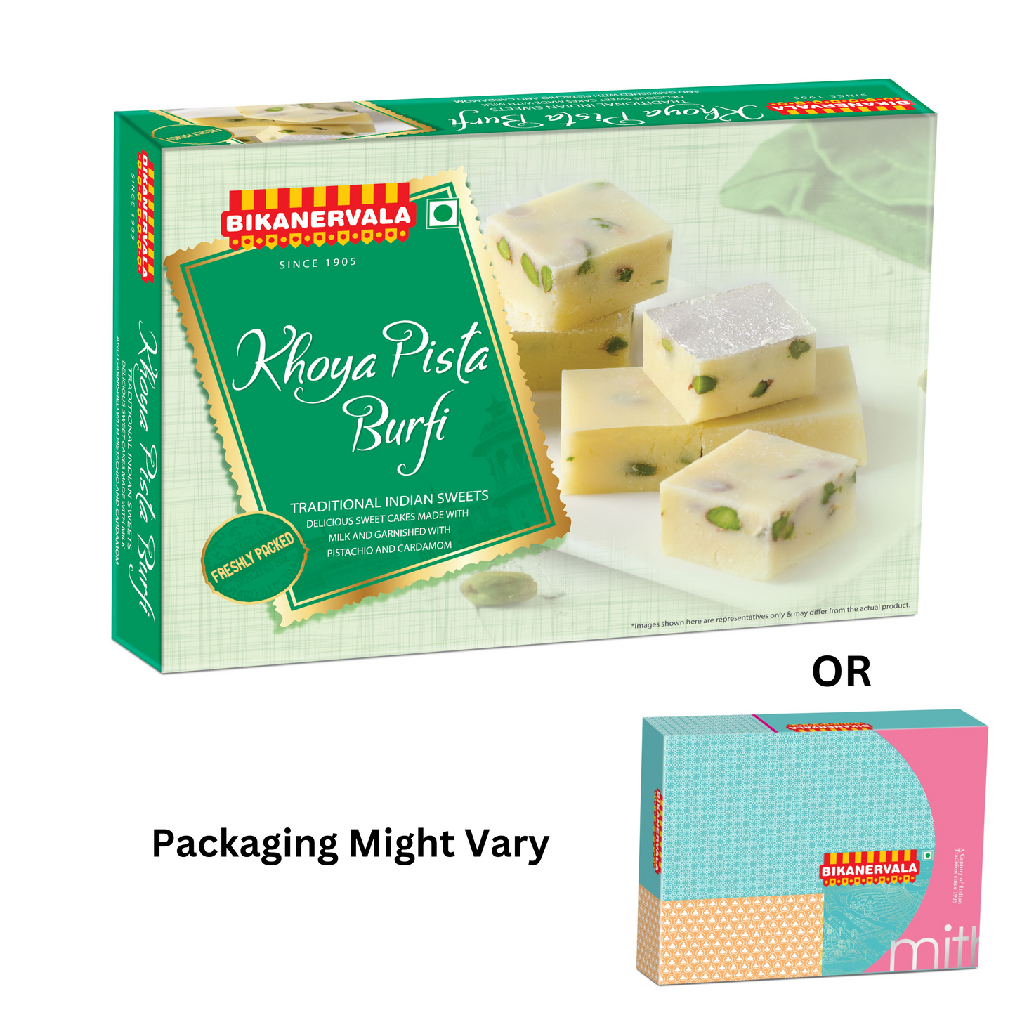 Khoya Pista Burfi (Desi Ghee) 400g