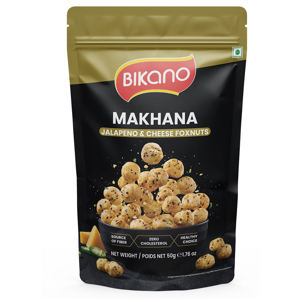 Makhana Jalapeno & Cheese 50g | Spicy & Cheesy Roasted Fox Nuts Snack