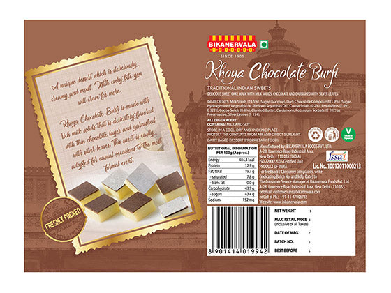 Khoya Chocolate Burfi (Freshly Packed) 400g