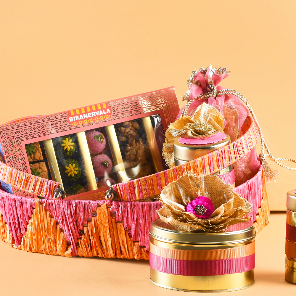 <h2>Wedding Gifts</h2><p><br/>Make every wedding sweeter with Bikanervala’s exquisite gift hampers, curated with traditional Indian delicacies, elegant packaging, and a touch of luxury. Whether it’s for your guests, your in-laws, or a special “thank you,” our gifts are crafted to impress and cherish.<br/><br/></p>