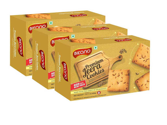 Bikano Jeera Butter Cookie (400 gms, Pack of 3) - Bikanervala