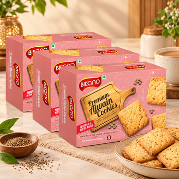 Bikano Ajwain Cookie (400 gms, Pack of 3)