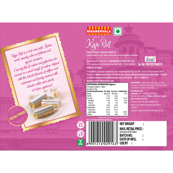 Kaju Roll (Freshly Packed) 400g - Bikanervala