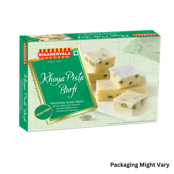 Bikanervala Khoya Pista Burfi - Authentic Indian sweet with khoya and pistachios