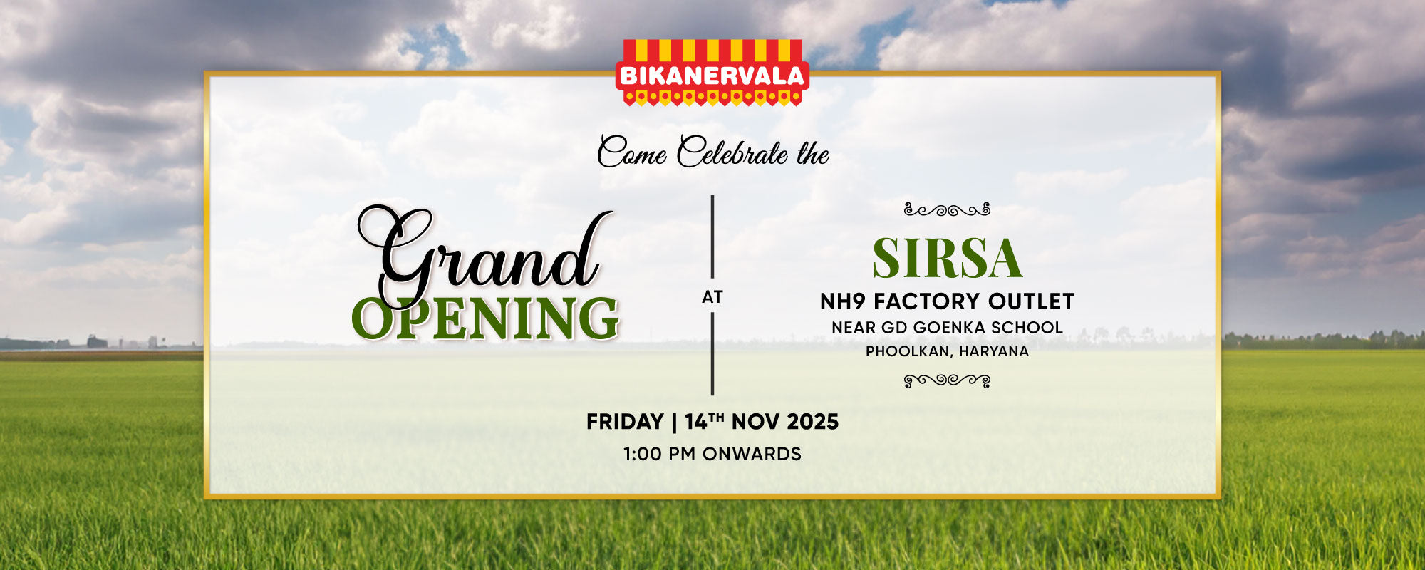 Sirsa grand opening website banner desktop