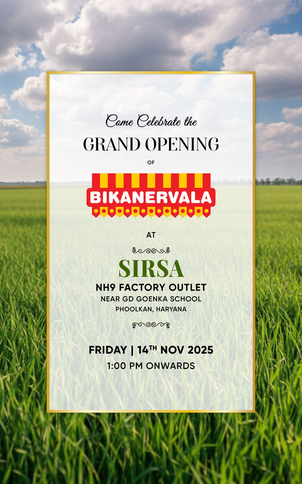 Sirsa grand opening website banner mobile