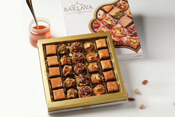 Bikano Baklava – layers of filo dough filled with nuts and syrup, a premium Middle Eastern sweet treat

