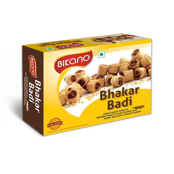 Bikano Bhakar Badi – crunchy, spiced Indian snack with masala filling, ideal for tea-time or festive snacking