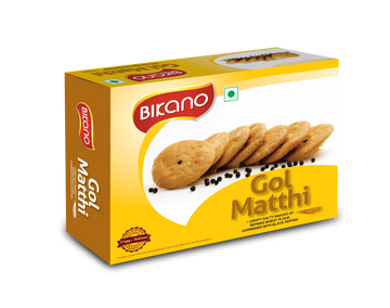 Bikano Gol Matthi – crispy, golden-brown, deep-fried Indian snack with a balance of spices, perfect for tea-time or snacking

