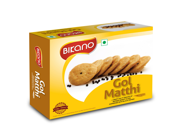 Bikano Gol Matthi – crispy, golden-brown, deep-fried Indian snack with a balance of spices, perfect for tea-time or snacking

