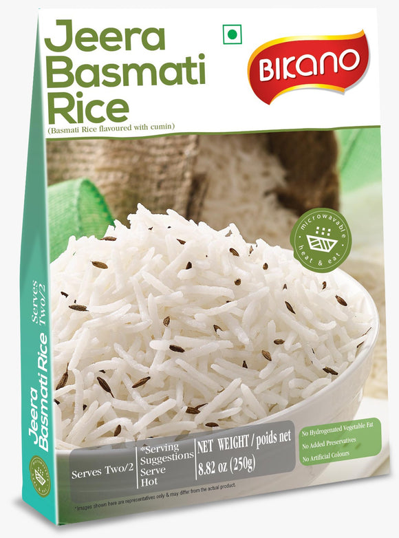 Bikano Jeera Basmati Rice – ready-to-eat cumin-flavored basmati rice, aromatic and fluff