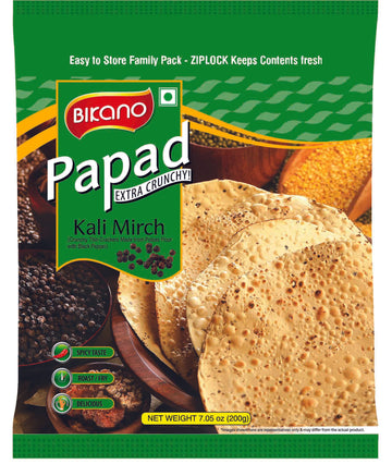 Bikano Kali Mirch Papad – traditional Indian papad with bold black pepper flavor