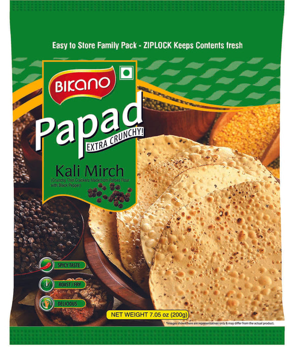 Bikano Kali Mirch Papad – traditional Indian papad with bold black pepper flavor