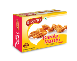 Bikano Karela Mathi – crispy, twisted Indian snack with a savory flavor, perfect for tea-time or festive occasions

