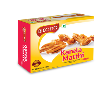 Bikano Karela Mathi – crispy, twisted Indian snack with a savory flavor, perfect for tea-time or festive occasions

