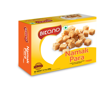Bikano Namak Para – crunchy and savory Indian snack, lightly salted, perfect for tea-time or festive snacking