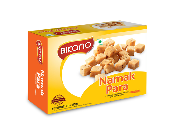 Bikano Namak Para – crunchy and savory Indian snack, lightly salted, perfect for tea-time or festive snacking