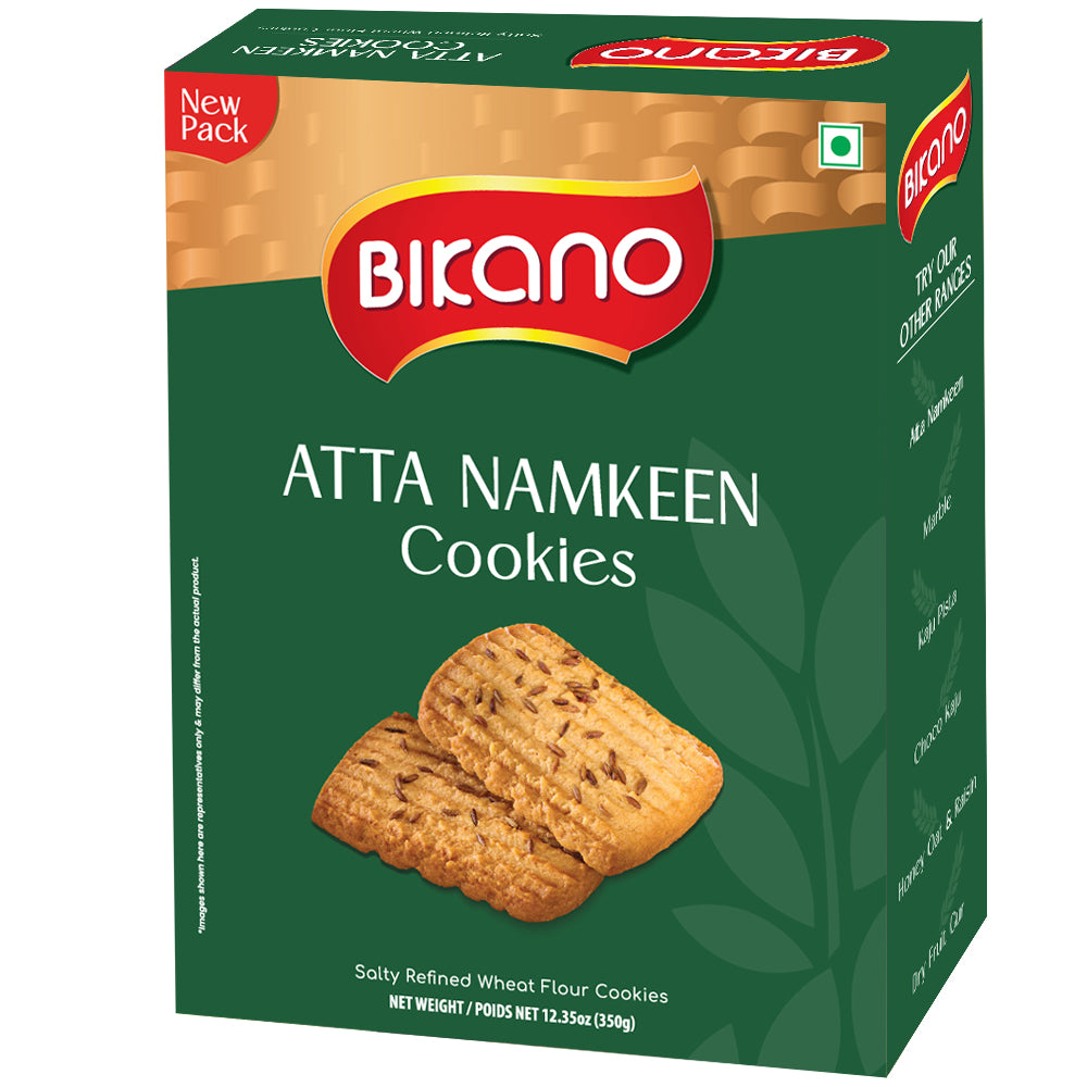 Bikano Atta Namkeen Cookies – savory Indian biscuits made with whole wheat flour, perfect for snacking