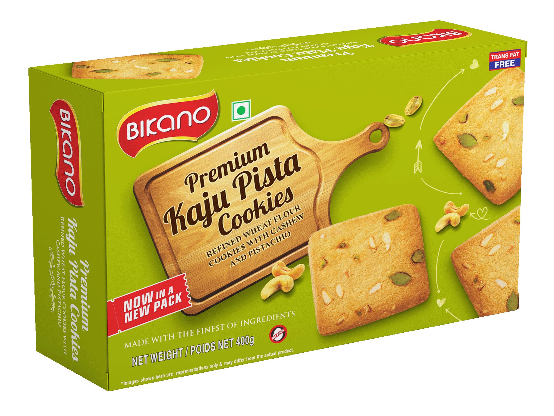 Bikano Kaju Pista Cookies – premium cookies with cashews and pistachios, crunchy and perfect for tea-time or gifting