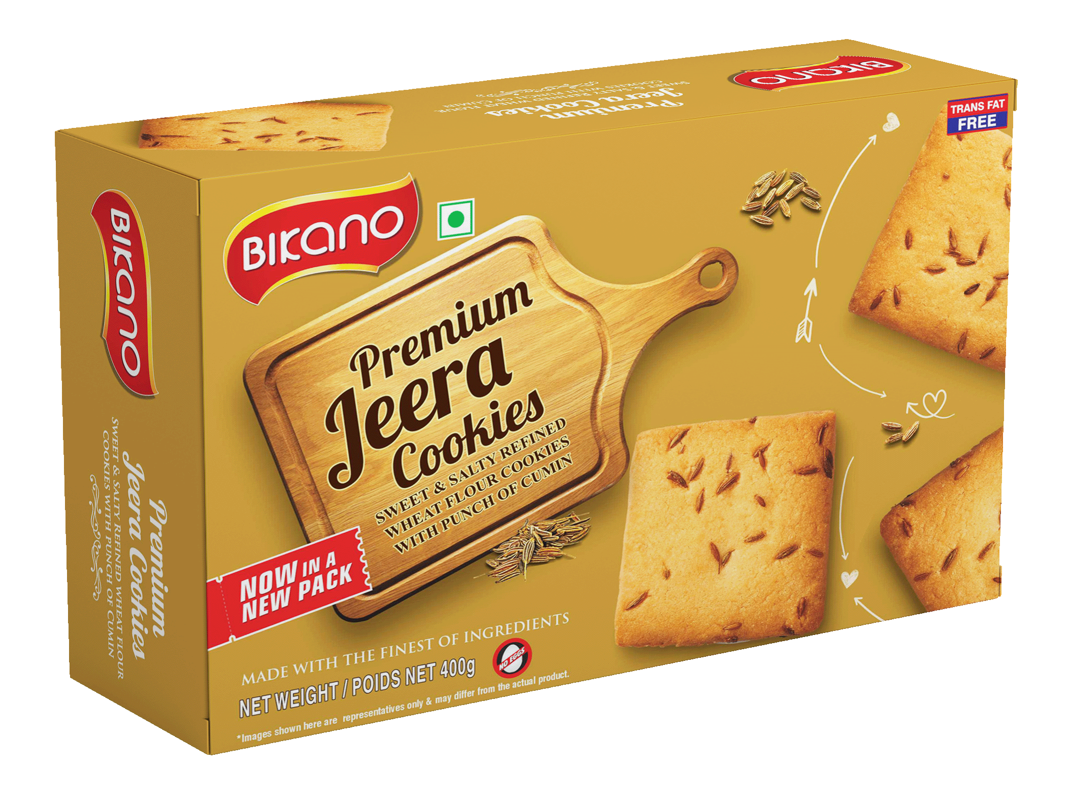 Bikano Premium Jeera Butter Cookies – crisp buttery cookies with cumin seeds, ideal for tea-time or savory snacking