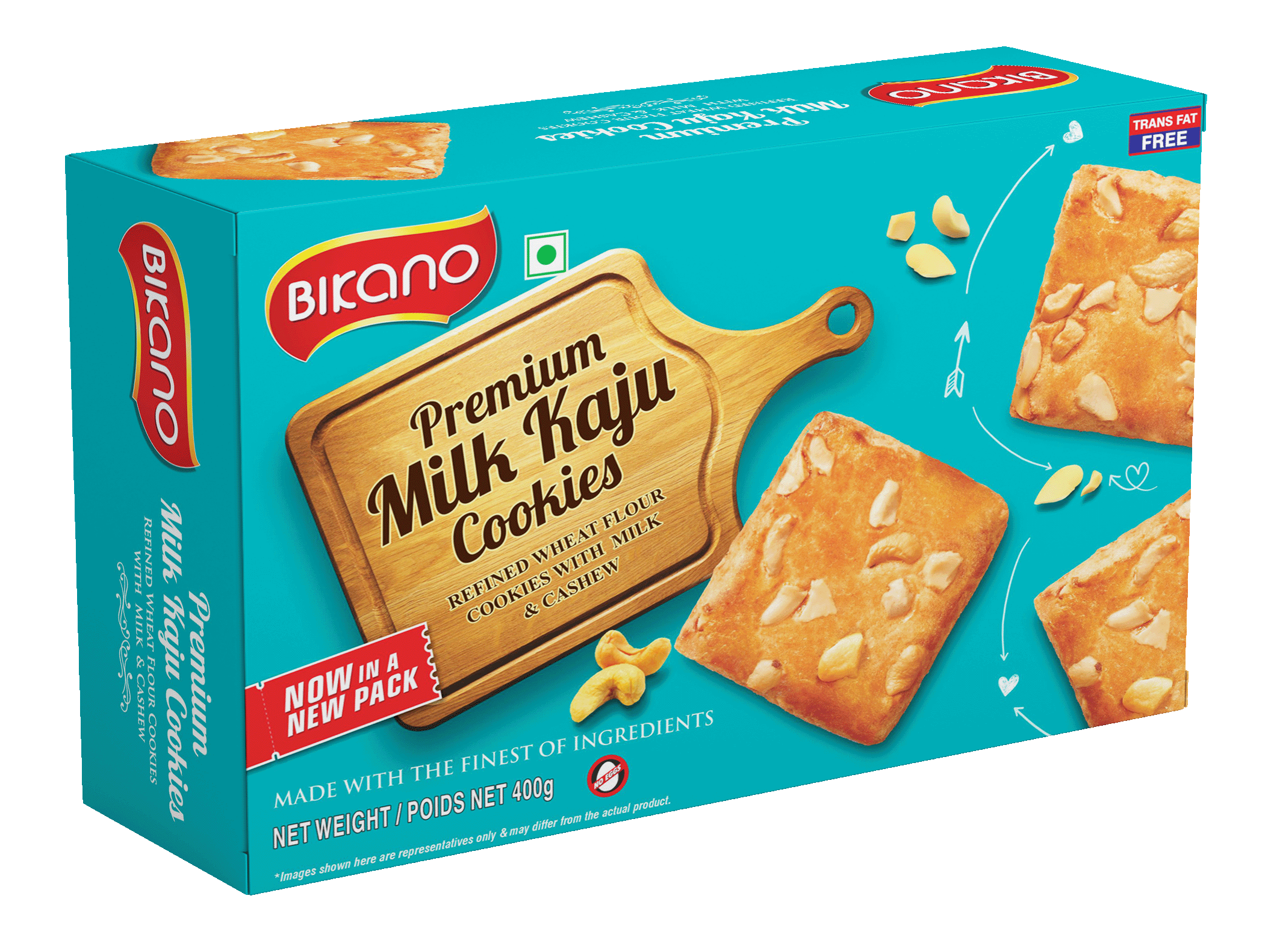 Bikano Premium Milk Kaju Cookies – rich and crunchy cookies made with milk and cashews, perfect for tea-time or gifting