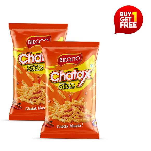 Flavorful Bikano Chatpata Sticks snack with zesty masala