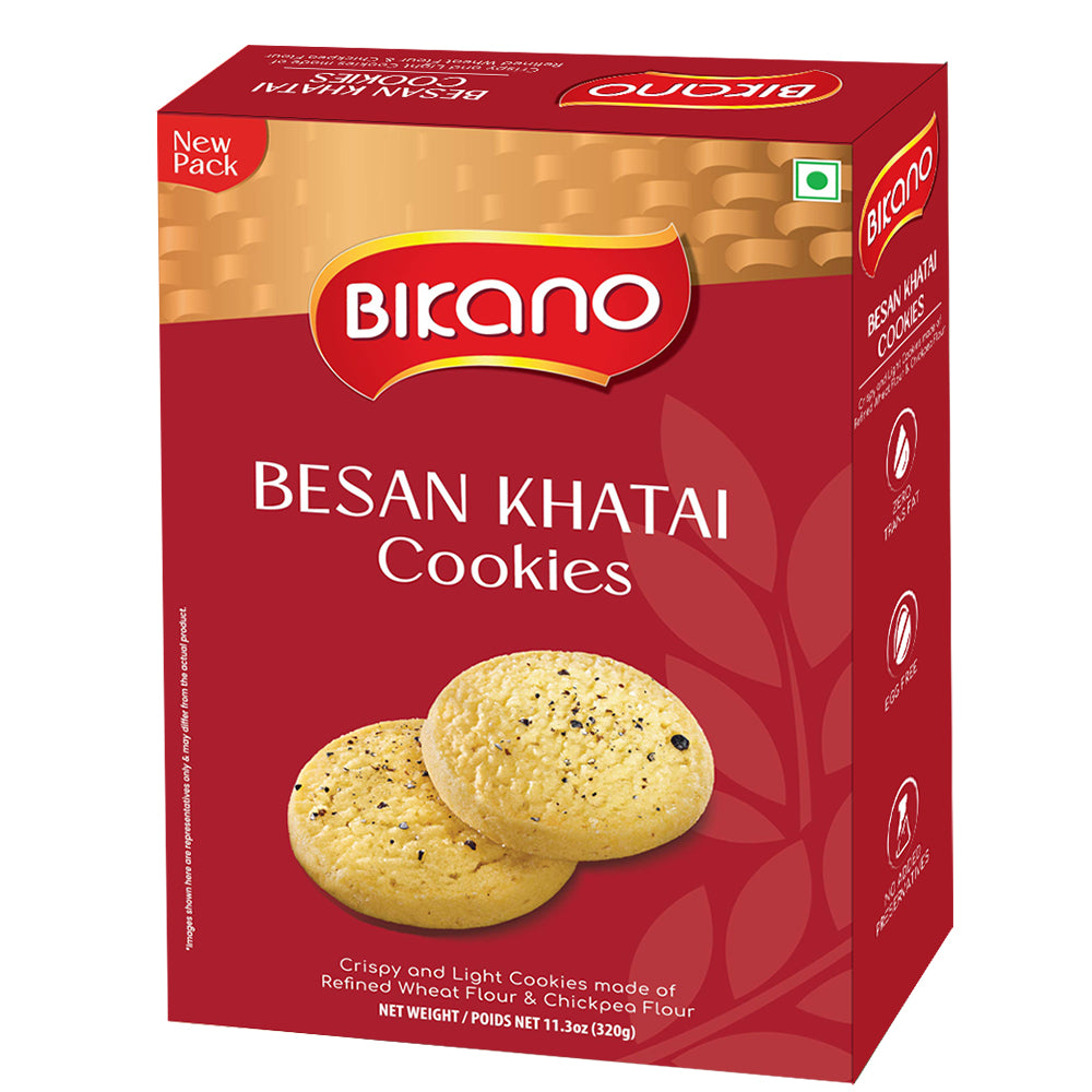 Premium Besan Khatai Cookies – traditional Indian cookies made with roasted gram flour, ghee, and cardamom